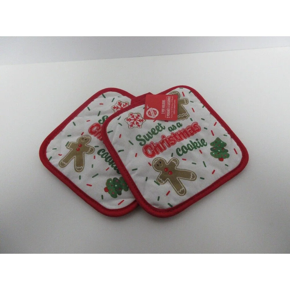 4 pc kitchen towel set (1 Kitchen Towels 1 Oven Mitt 2 Potholders Sweet Christma